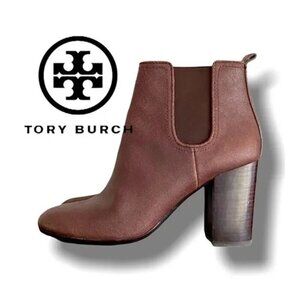 TORY BURCH Brown Leather Ankle Boots